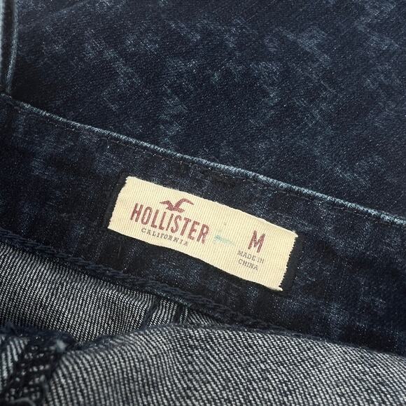 Hollister Medium Wash Patterned Denim Overalls Size Medium - Picture 5 of 8